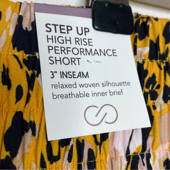 Calia Step Up Shorts Woven Petal Hem Animal Print Glowing Umber High Rise NWT - Picture 5 of 6